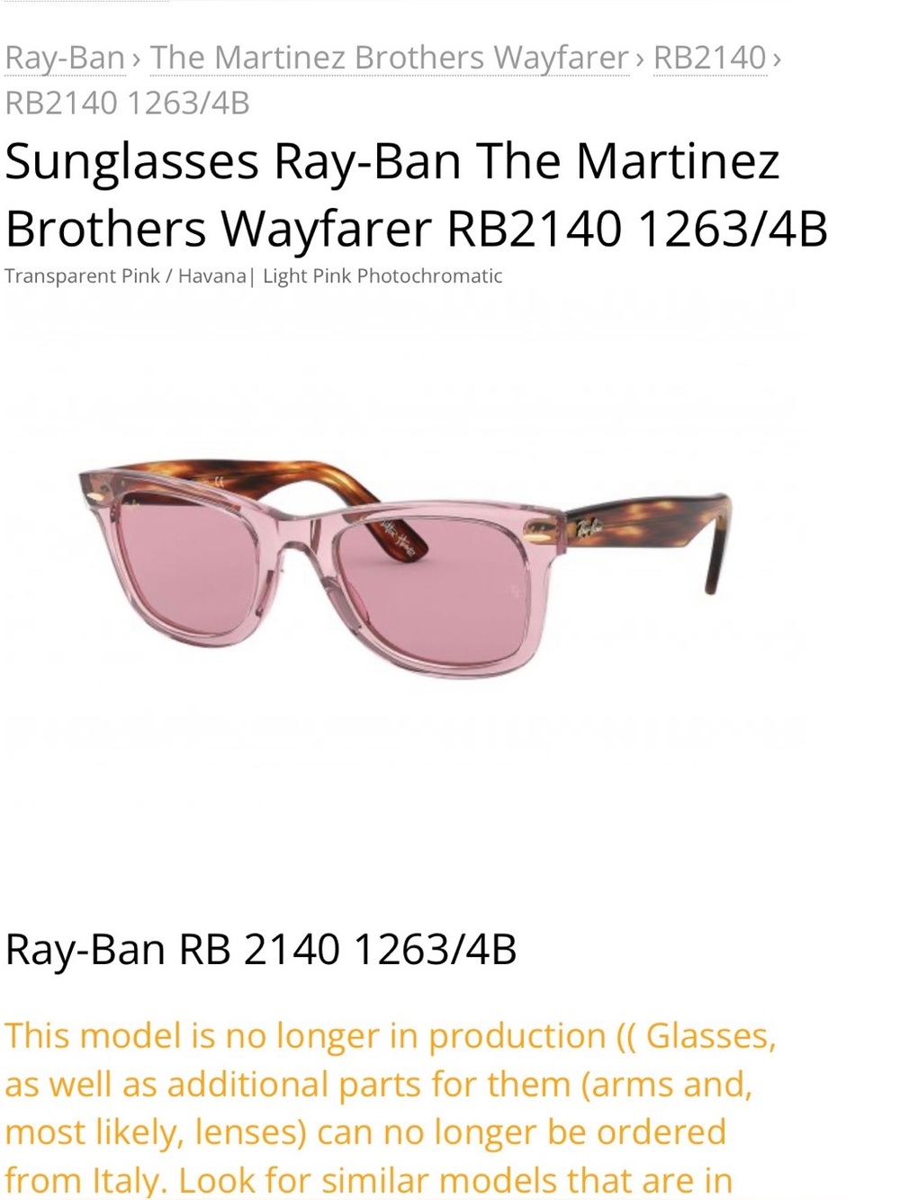 Ray-Ban Pink Lens Sunglasses x Martinez Brothers collab